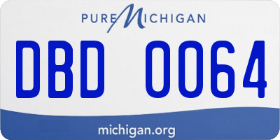MI license plate DBD0064
