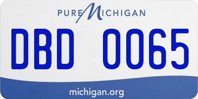 MI license plate DBD0065