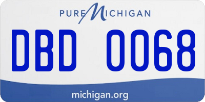 MI license plate DBD0068