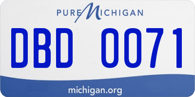 MI license plate DBD0071