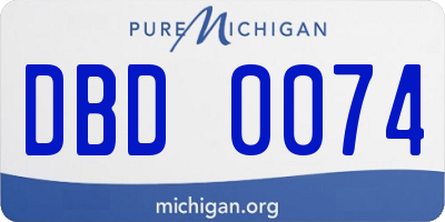 MI license plate DBD0074