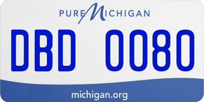 MI license plate DBD0080