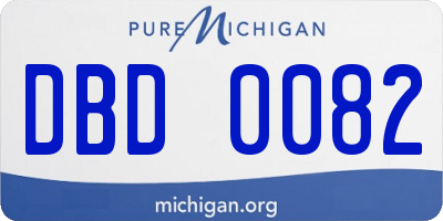 MI license plate DBD0082