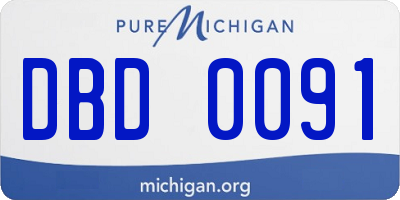 MI license plate DBD0091