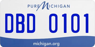 MI license plate DBD0101