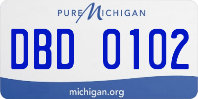 MI license plate DBD0102