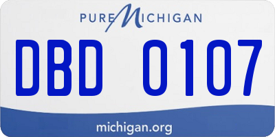 MI license plate DBD0107