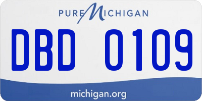 MI license plate DBD0109