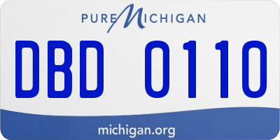 MI license plate DBD0110