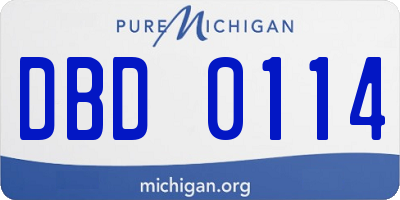 MI license plate DBD0114