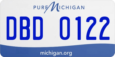 MI license plate DBD0122