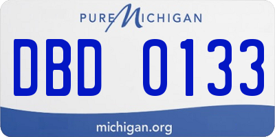 MI license plate DBD0133
