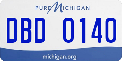 MI license plate DBD0140