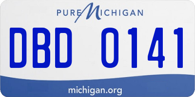 MI license plate DBD0141