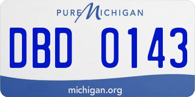 MI license plate DBD0143