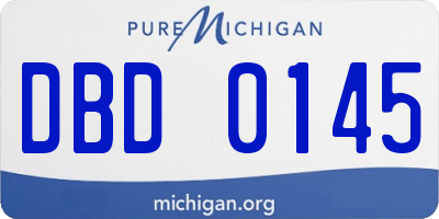 MI license plate DBD0145
