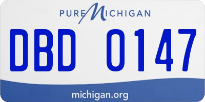 MI license plate DBD0147
