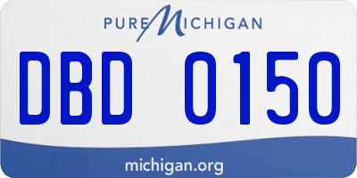 MI license plate DBD0150