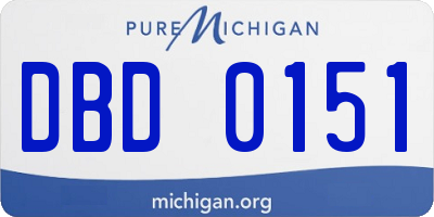 MI license plate DBD0151