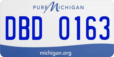 MI license plate DBD0163