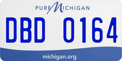 MI license plate DBD0164