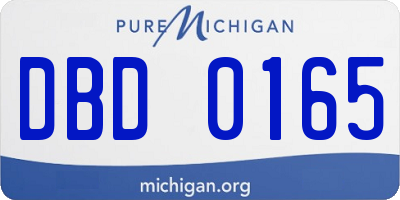 MI license plate DBD0165