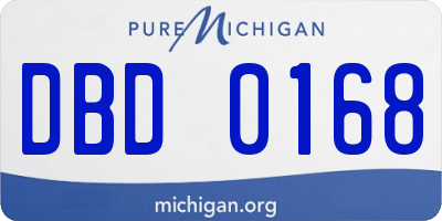 MI license plate DBD0168