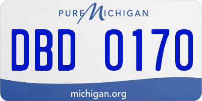 MI license plate DBD0170