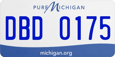 MI license plate DBD0175
