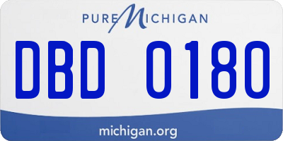 MI license plate DBD0180