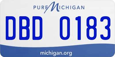 MI license plate DBD0183