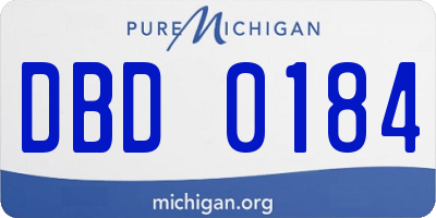 MI license plate DBD0184