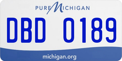 MI license plate DBD0189