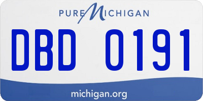 MI license plate DBD0191