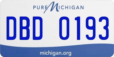 MI license plate DBD0193