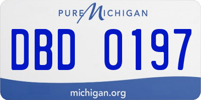 MI license plate DBD0197
