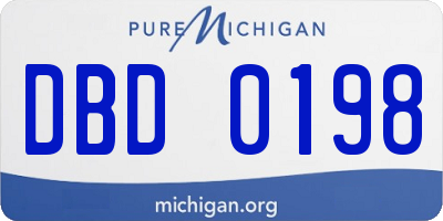 MI license plate DBD0198
