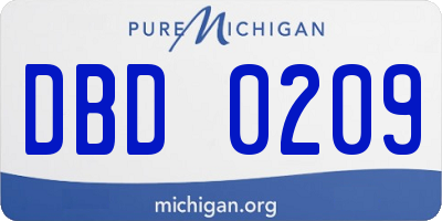 MI license plate DBD0209