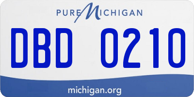 MI license plate DBD0210