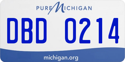 MI license plate DBD0214