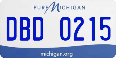 MI license plate DBD0215