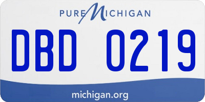 MI license plate DBD0219