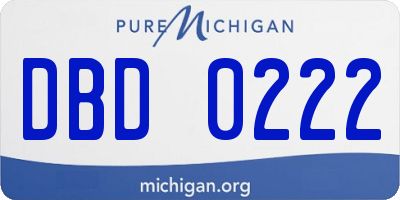 MI license plate DBD0222