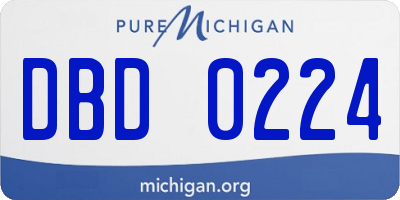 MI license plate DBD0224