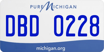 MI license plate DBD0228
