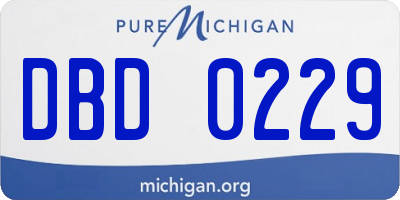 MI license plate DBD0229