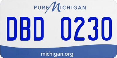 MI license plate DBD0230