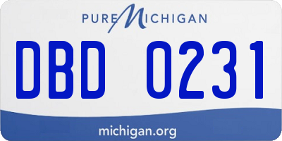 MI license plate DBD0231