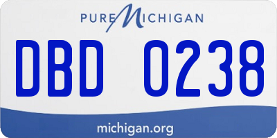MI license plate DBD0238