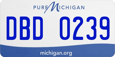 MI license plate DBD0239